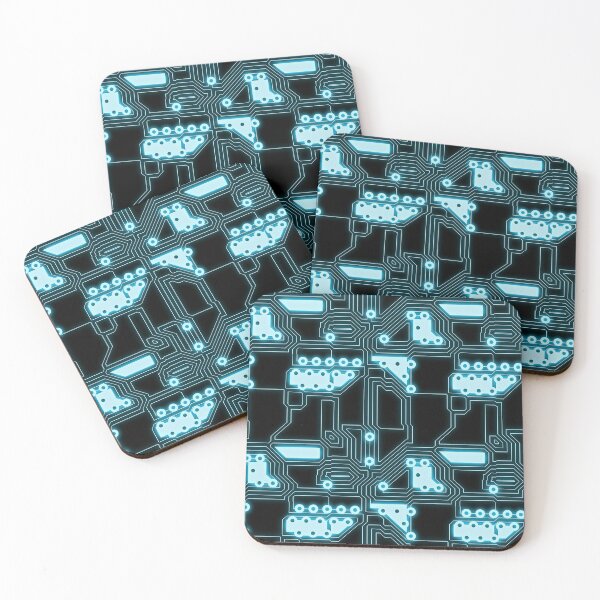Item preview, Blue and Black All Over Circuit Board Pattern designed and sold by ToadsWorkshop.