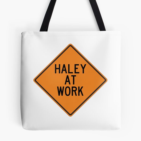 Item preview, Haley at Work Funny Personalized Warning Sign designed and sold by Wurmbone.