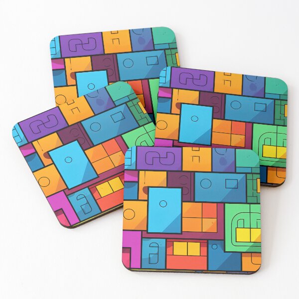 Item preview, Geometric Multicolored Squares and Rectangles Pattern designed and sold by Lamarcy.
