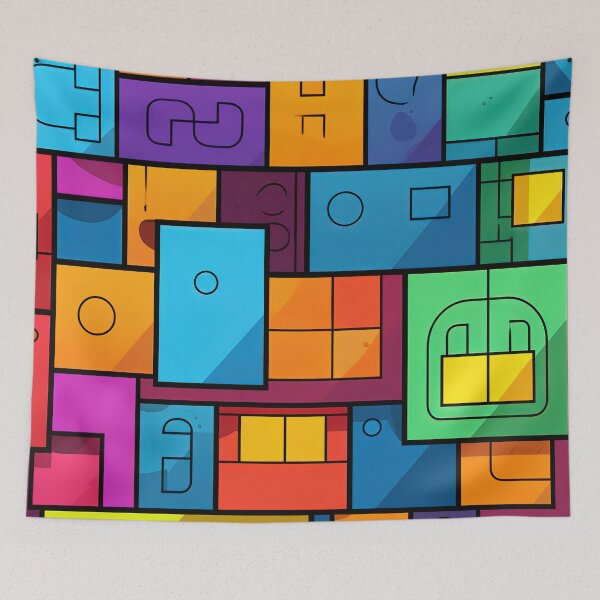 Item preview, Geometric Multicolored Squares and Rectangles Pattern designed and sold by Lamarcy.