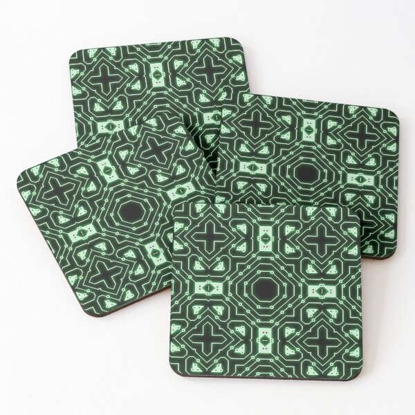 Item preview, Green and Black All Over Circuit Board Pattern designed and sold by ToadsWorkshop.