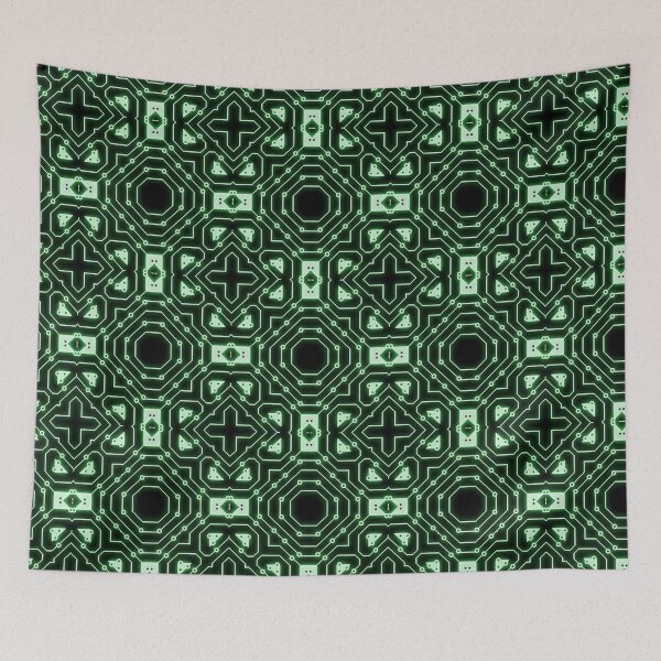 Item preview, Green and Black All Over Circuit Board Pattern designed and sold by ToadsWorkshop.