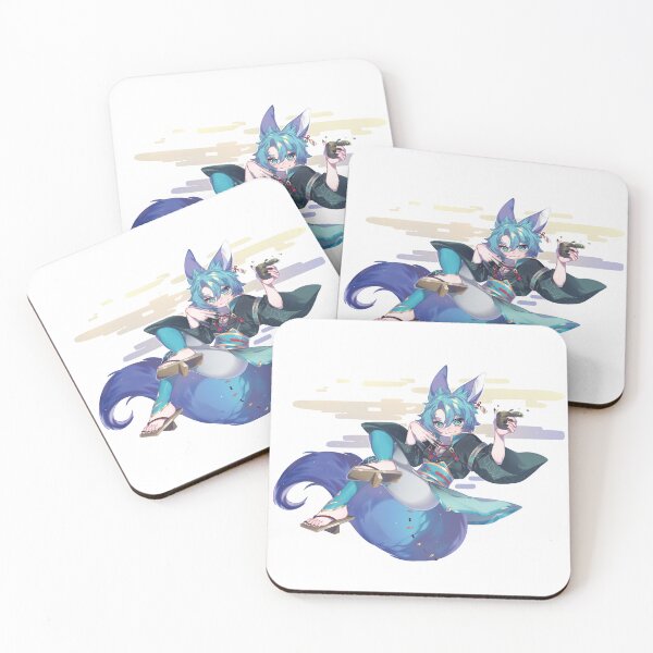 Item preview, Kitsune with a Teacup - Nai Nohni designed and sold by NaiNohni.