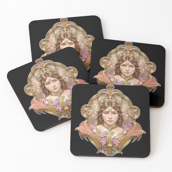 Item preview, Art Nouveau Queen Vintage Art Alphonse Mucha inspired designed and sold by artelligens.