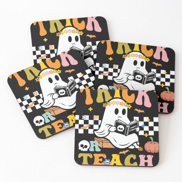 Item preview, Teacher Halloween Trick or Teach Retro Floral Ghost designed and sold by wanasak.