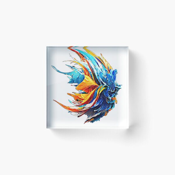 Item preview, The vector art vividly portrays an alien betta fish with a mesmerizing bleand of vibrant and exotic colors. designed and sold by Best-Art-32.