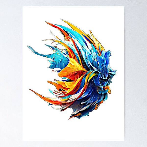 Item preview, The vector art vividly portrays an alien betta fish with a mesmerizing bleand of vibrant and exotic colors. designed and sold by Best-Art-32.