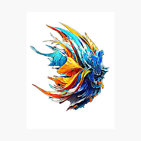 Item preview, The vector art vividly portrays an alien betta fish with a mesmerizing bleand of vibrant and exotic colors. designed and sold by Best-Art-32.
