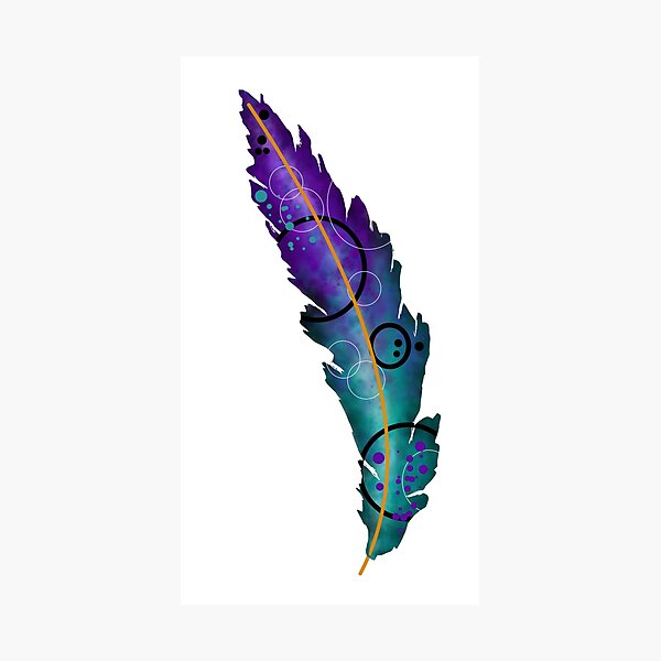 Item preview, Blue and Purple Abstract Feather designed and sold by NicoleFehrArt.