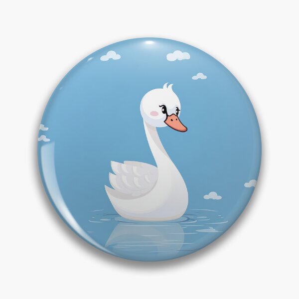 Item preview, Cute Cartoon Swan on Blue Lake designed and sold by Digi-Artsy.