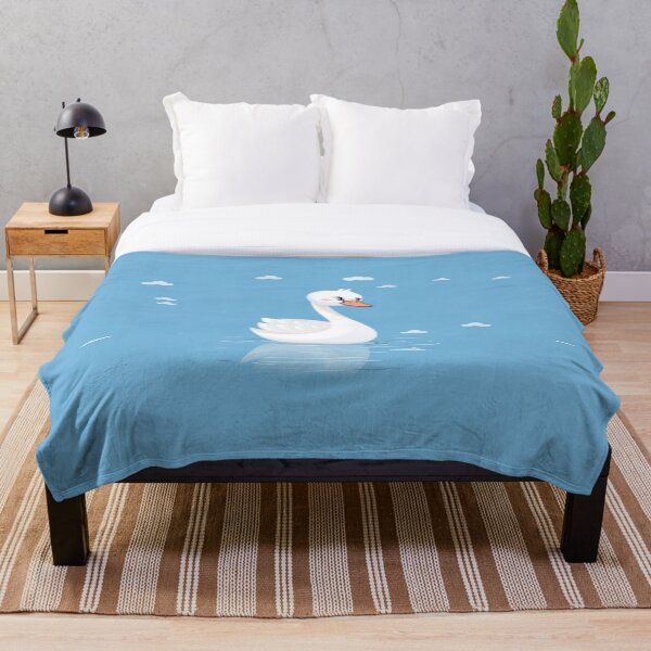 Item preview, Cute Cartoon Swan on Blue Lake designed and sold by Digi-Artsy.
