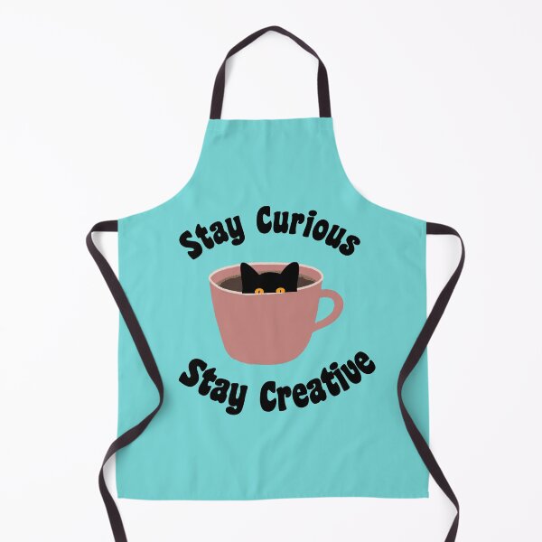 Item preview, Stay Curious Stay Creative Black Coffee Black Cat designed and sold by netfires.