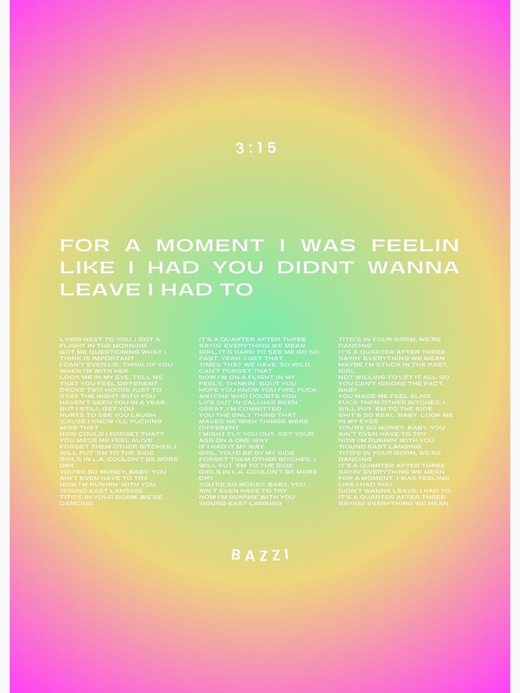 Bazzi Lyrics Gifts & Merchandise for Sale