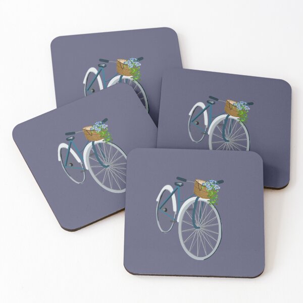 Item preview, Retro bike with basket designed and sold by NicoleFehrArt.