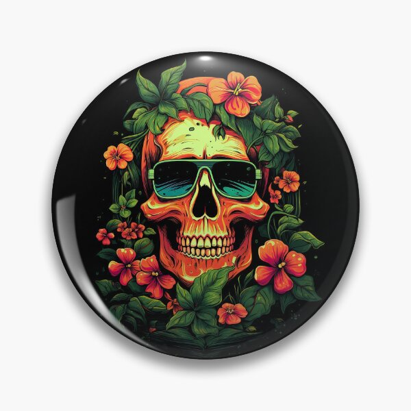 Item preview, A Skull With Sunglasses and Flowers Painted designed and sold by eyestetix.