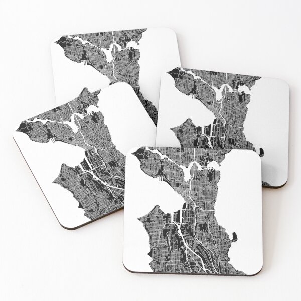Item preview, Seattle Black and White Map designed and sold by samvschantz.