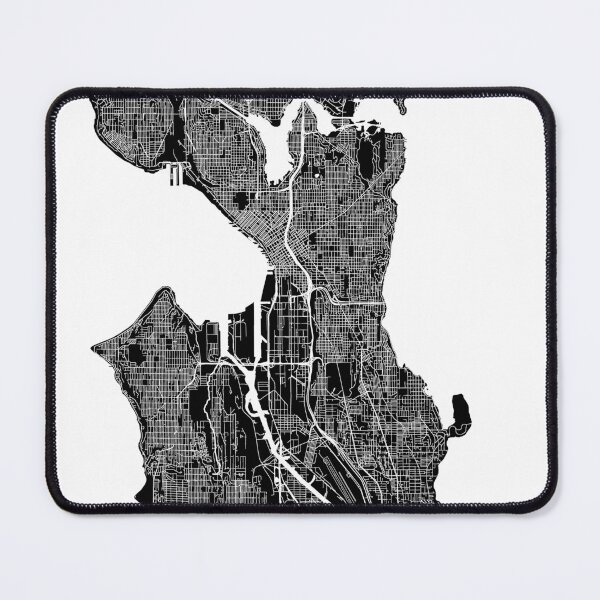 Item preview, Seattle Black and White Map designed and sold by samvschantz.