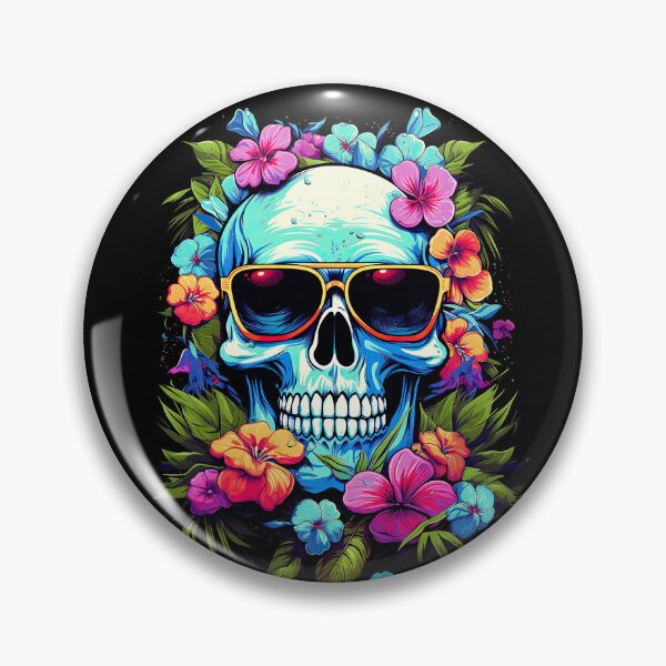 Item preview, A Skull With Sunglasses and Flowers Painted 3 designed and sold by eyestetix.