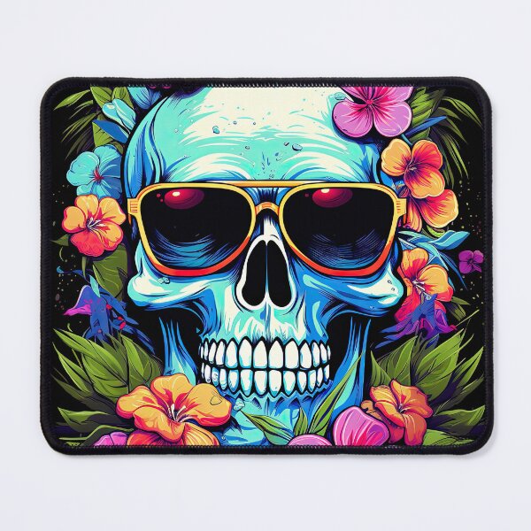Item preview, A Skull With Sunglasses and Flowers Painted 3 designed and sold by eyestetix.