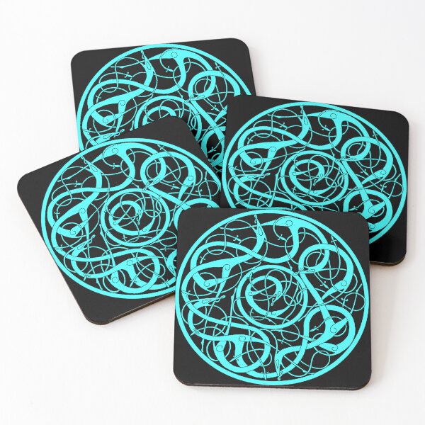Item preview, Urnes Beasts Round Cyan designed and sold by Elissaveta.