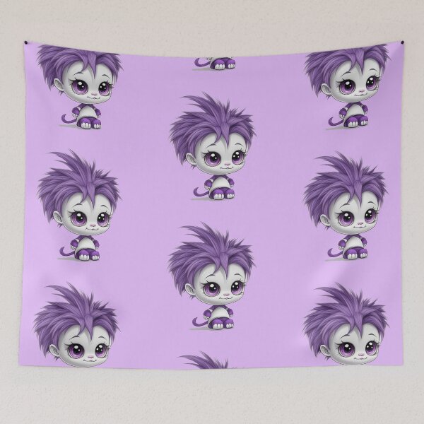 Item preview, Cute purple adorable baby monster  designed and sold by Gigglyvibes.