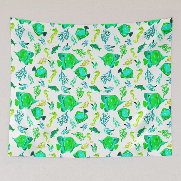 Item preview, Blue and Green Ocean Pattern- blue and green coral designed and sold by KatrinMcgooganArt.