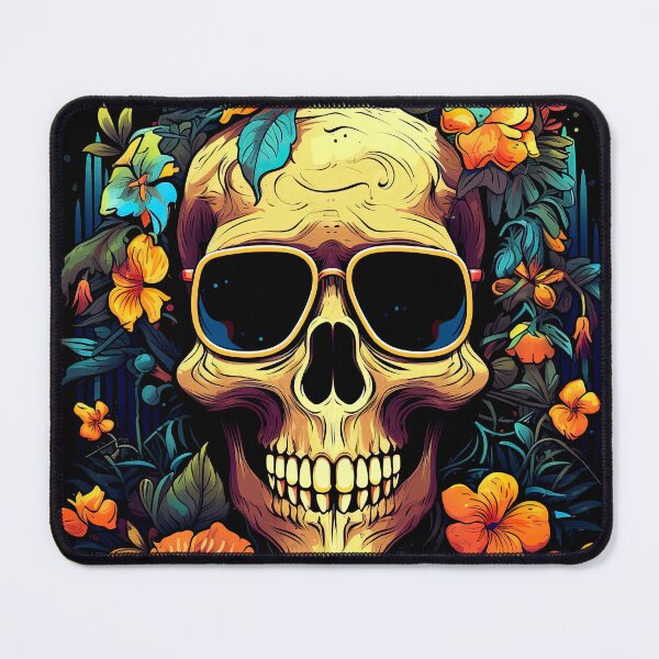 Item preview, A Skull With Sunglasses and Flowers Painted 4 designed and sold by eyestetix.