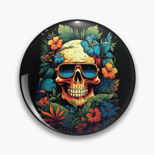 Item preview, A Skull With Sunglasses and Flowers Painted 5 designed and sold by eyestetix.
