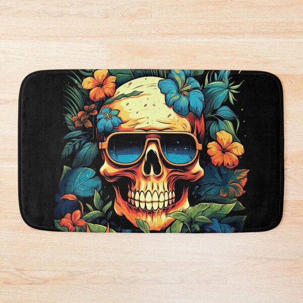 Item preview, A Skull With Sunglasses and Flowers Painted 5 designed and sold by eyestetix.