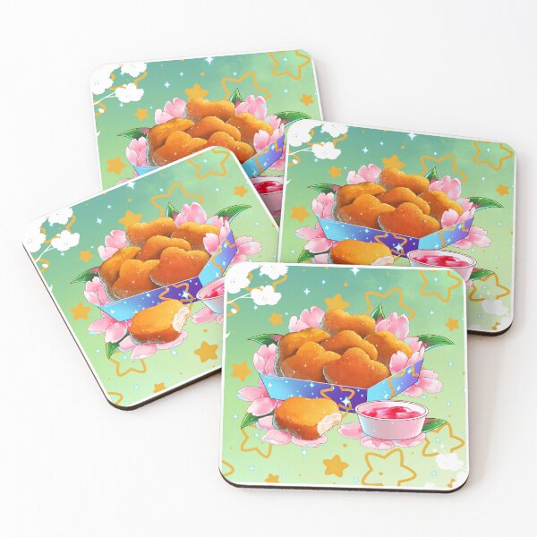 Item preview, Chicken Nuggets and Cherry Blossoms - on starry green designed and sold by arterialmotive.