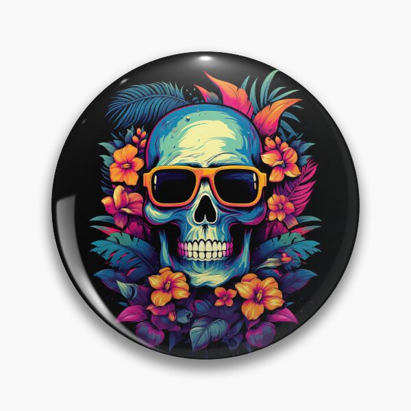 Item preview, A Skull With Sunglasses and Flowers Painted 6 designed and sold by eyestetix.