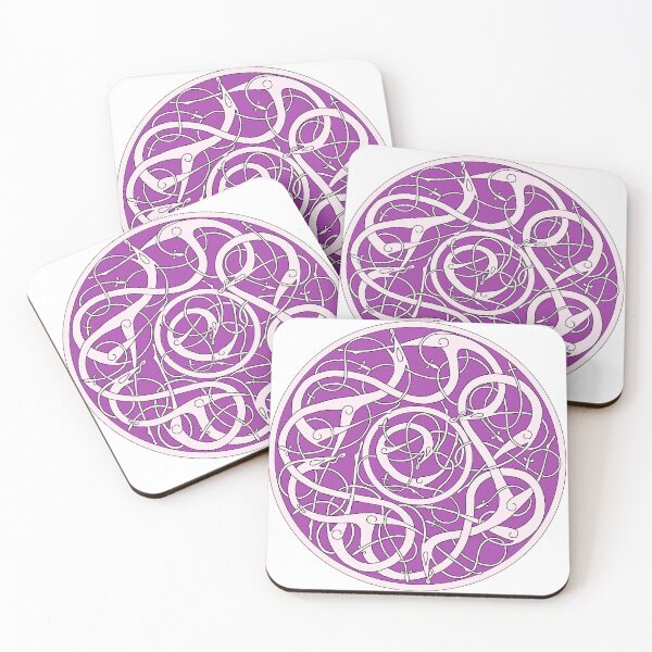 Item preview, Urnes Beasts Round Pink Grape designed and sold by Elissaveta.