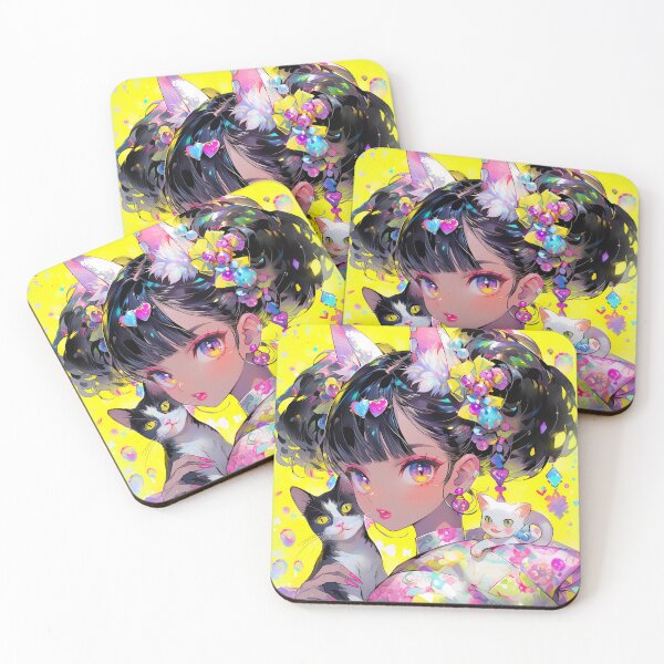 Item preview, Pretty Harajuku Anime Girl With Kitties designed and sold by bubblegoth.