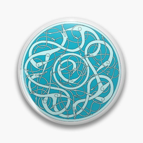 Item preview, Urnes Beasts Round Teal designed and sold by Elissaveta.