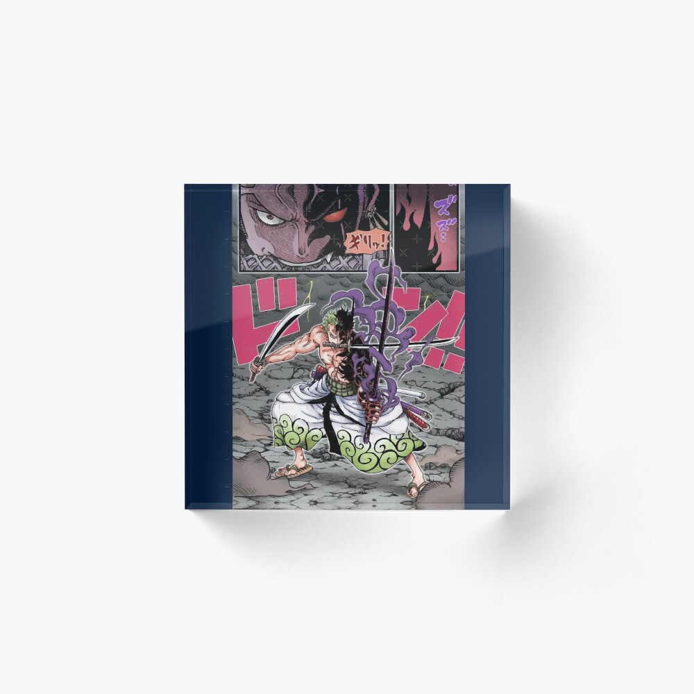 Zoro three sword style colored manga panel Art Board Print
