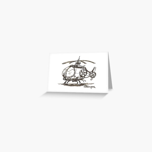 Steampunk Heli Greeting Card