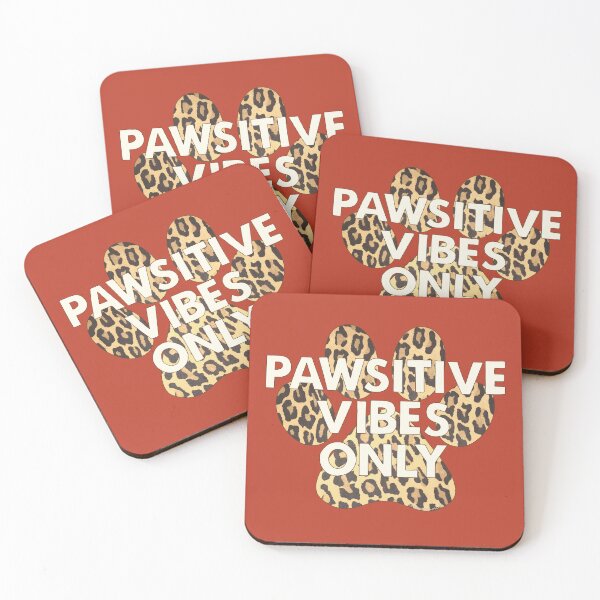Item preview, Pawsitive Vibes Only Leopard Print Paw Print (RD) designed and sold by PyramidPrintWrx.