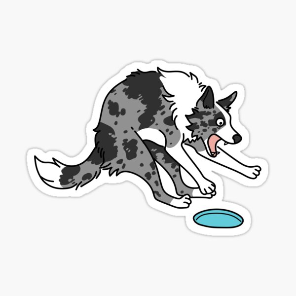Item preview, Silly Disc Dog Blue Merle designed and sold by darkroastdogs.