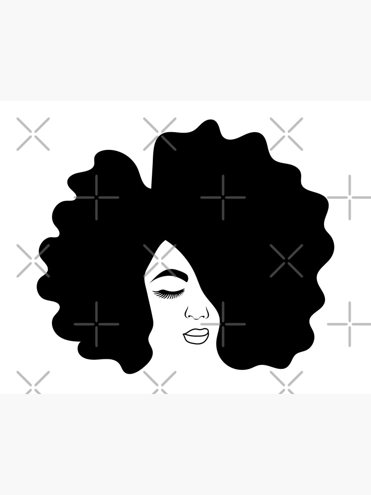 Big Afro Drawing Black Woman With Natural Hair Art Board Print By