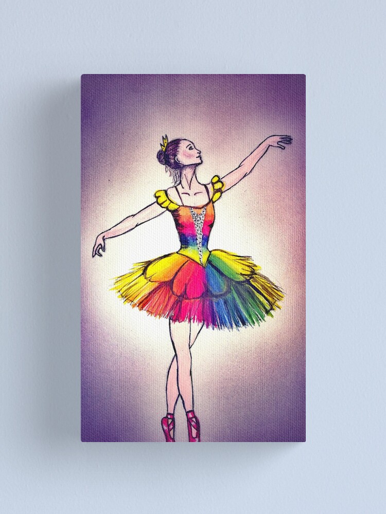 Resonate Leia ledningsfri Watercolour Rainbow Ballerina Dancer" Canvas Print by Rachiearts | Redbubble