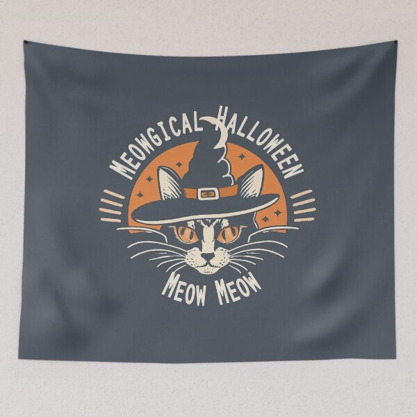 Item preview, Vintage Style Black Cat In Witch Hat Meowgical Halloween designed and sold by Puristock.