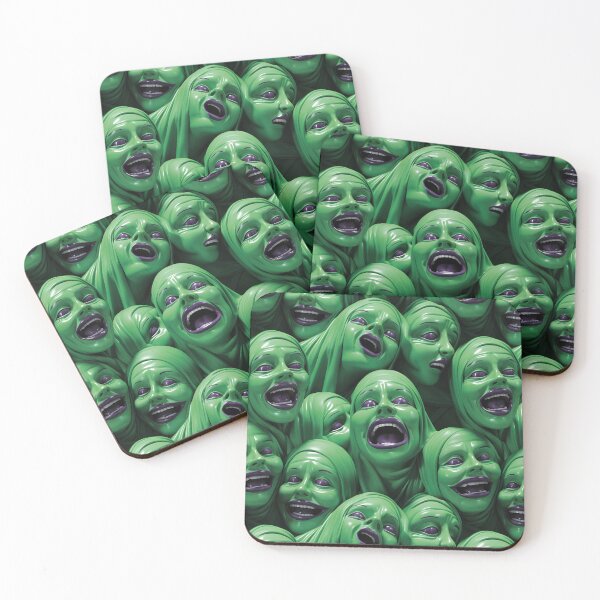 Item preview, 3D Creepy Nuns Green Halloween Pattern designed and sold by Sturdust.