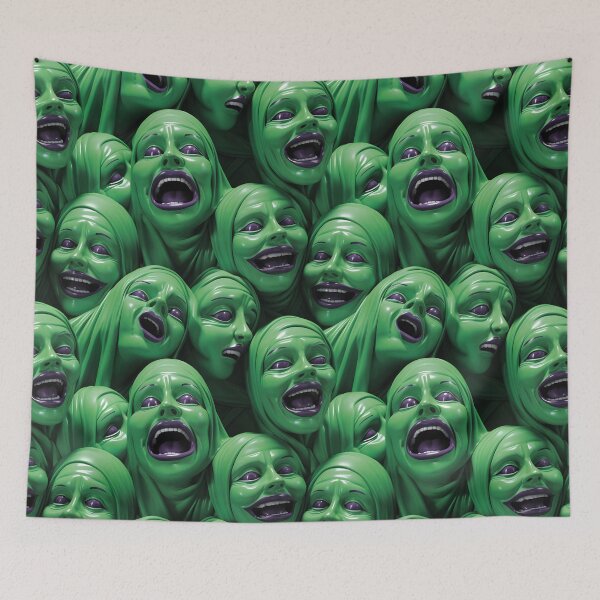 Item preview, 3D Creepy Nuns Green Halloween Pattern designed and sold by Sturdust.