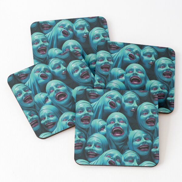 Item preview, 3D Creepy Nuns Blue Halloween Pattern designed and sold by Sturdust.