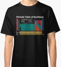 Periodic Table of Synthpop (dark background) Classic T-Shirt