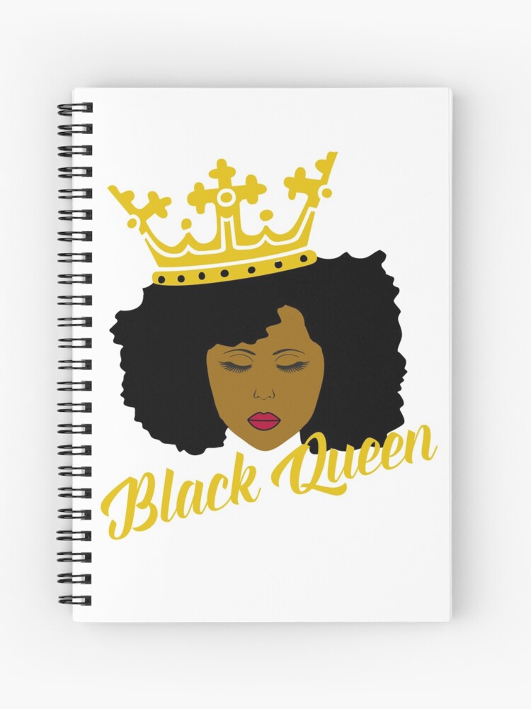 Schwarze Konigin Afro Natural Hair Black Woman Spiralblock Von Blackartmatters Redbubble