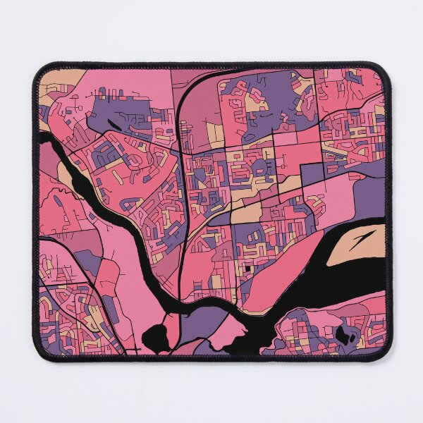 Item preview, Gatineau Map Pattern in Purple & Pink designed and sold by PatternMaps.