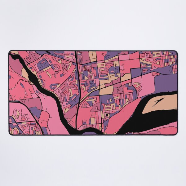 Item preview, Gatineau Map Pattern in Purple & Pink designed and sold by PatternMaps.