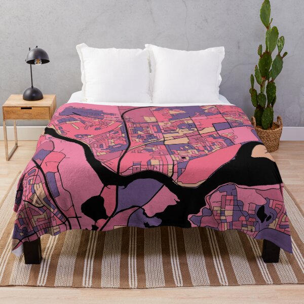Item preview, Gatineau Map Pattern in Purple & Pink designed and sold by PatternMaps.