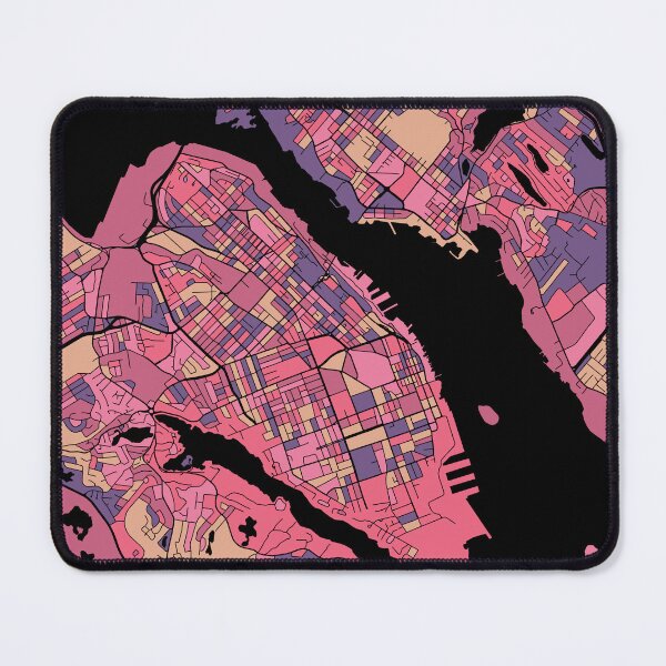 Artikelvorschau, Halifax-Kartenmuster in Lila und Rosa entworfen und verkauft von PatternMaps.